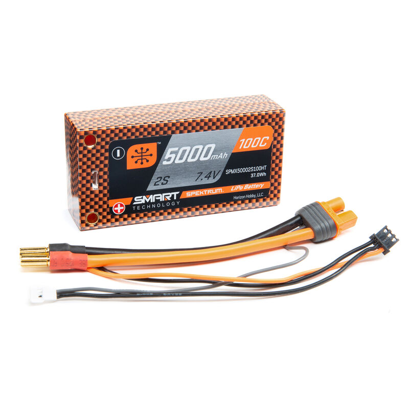 7.4V 5000mAh 2S 100C Smart Race Shorty Hardcase LiPo Battery: Tubes, 5mm