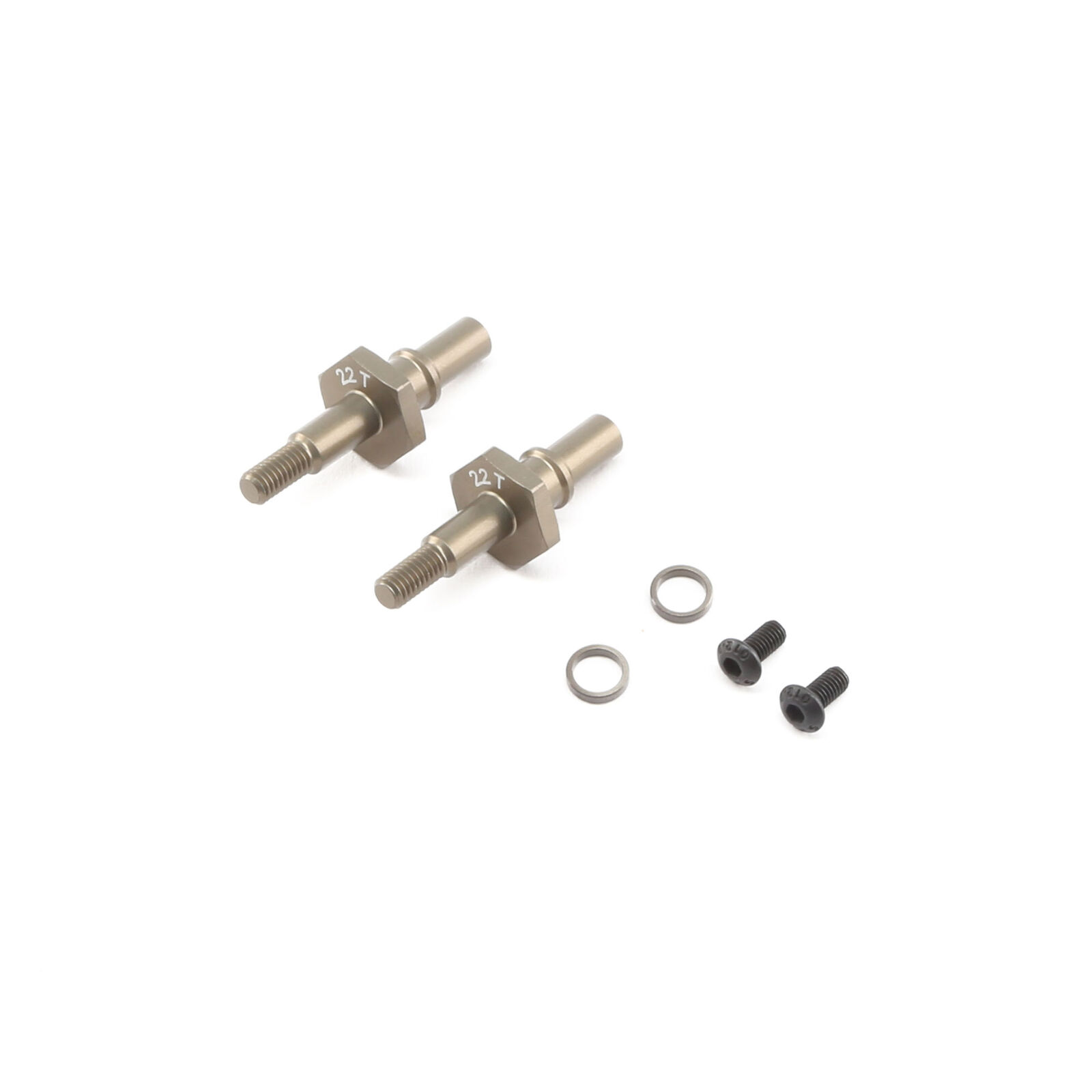 Front Axle Set Aluminum, 12mm Hex: 22T 3.0, 4.0