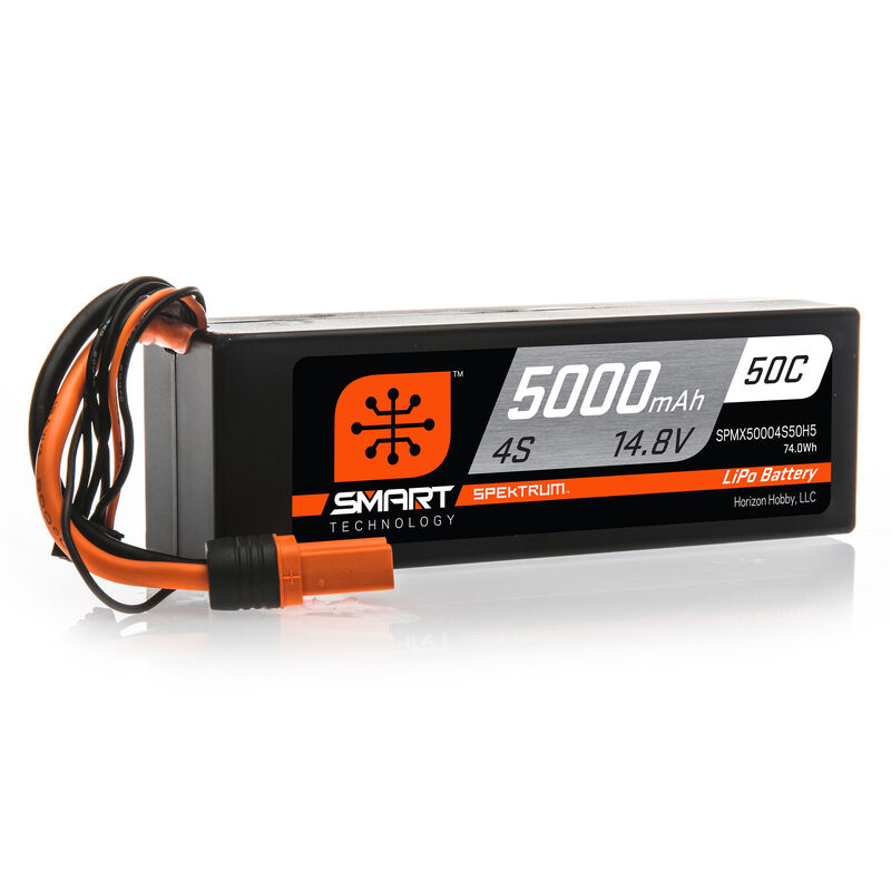 14.8V 5000mAh 4S 50C Smart Hardcase LiPo Battery: IC5