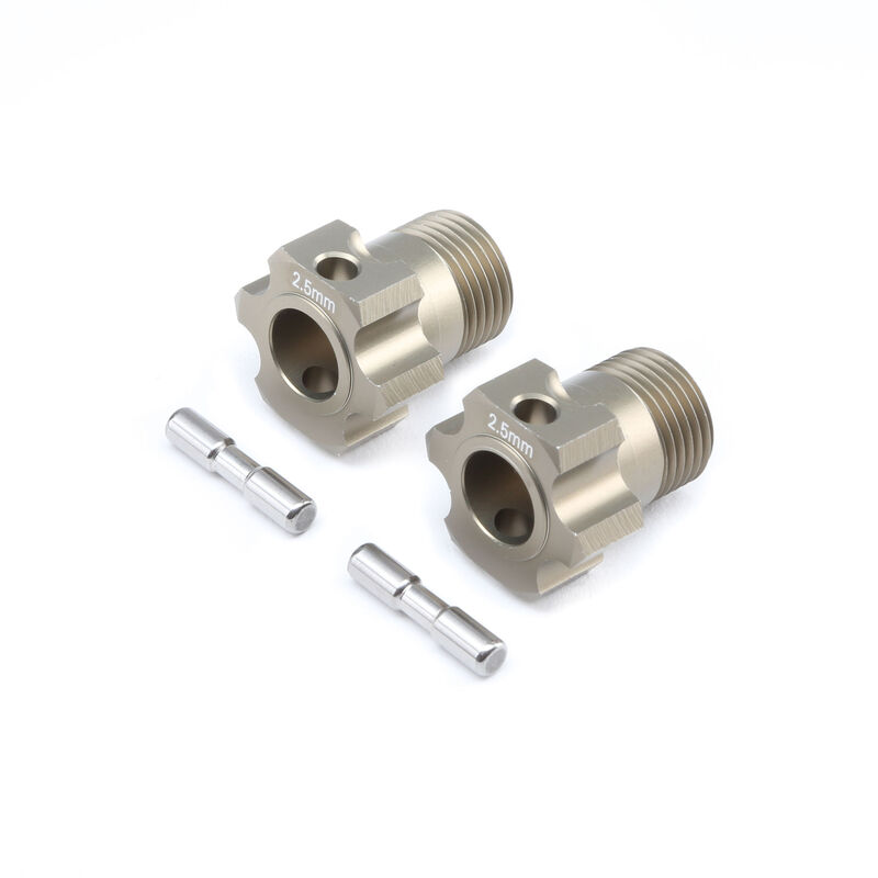 Wheel Hex and Pin, +2.5mm (2): 5B, 5T, MINI WRC