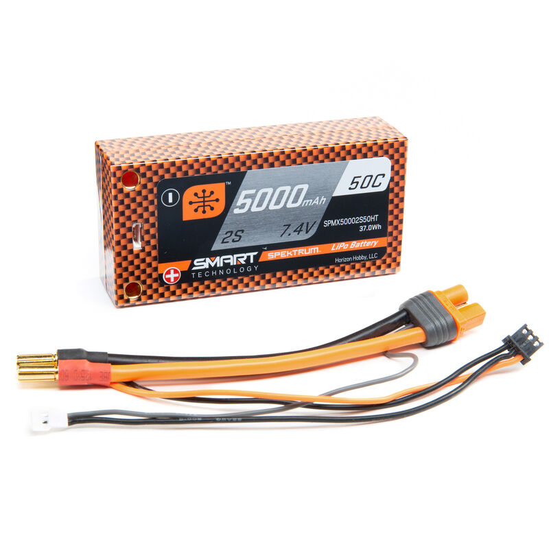 7.4V 5000mAh 2S 50C Smart Race Shorty Hardcase LiPo Battery: Tubes, 5mm