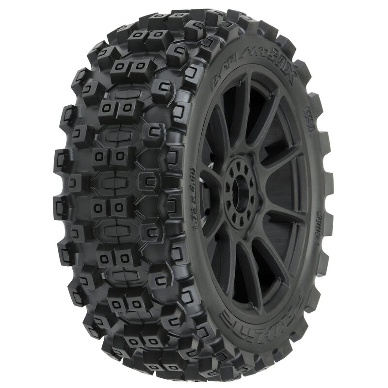 1/8 Badlands MX M2 F/R Buggy Tires Mounted 17mm Black Mach 10 (2)