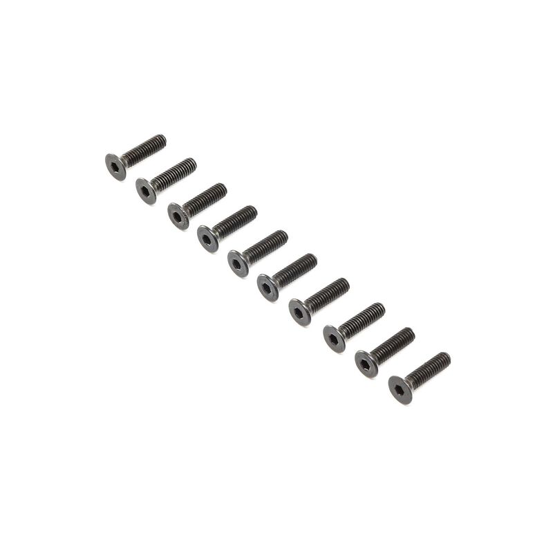 Flat Head Screws, Steel, Black Oxide, M4 x 16mm (10)