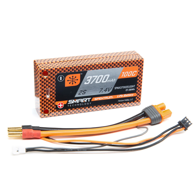 7.4V 3700mAh 2S 100C Race Shorty Hardcase Smart LiPo Battery: Tubes, 5mm